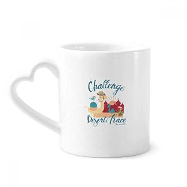 Imagem de Caneca quadrada de cerâmica de café com castelo de pássaro de camelo vermelho azul copo de coração de vidro