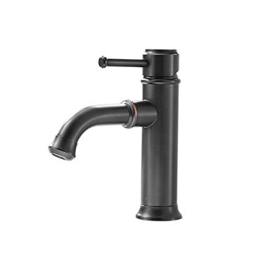 Imagem de LIDON Torneira para pia de banheiro torneira de banheiro preta antiga torneira da pia do banheiro manípulo único torneira da pia do banheiro alta para jardim, preto A (cor: preto A)