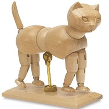 Imagem de Manequim Articulado Gato De Madeira 15cm