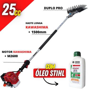 Imagem de Derriçadeira Kawashima Com Haste Longa Garra Dupla e Motor á Gasolina 2 Tempos 25cc Pot...