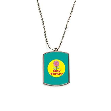 Imagem de DIYthinker Colar de aço inoxidável com pingente de placa de cachorro de Ação de Graças Natural Mayflower Life