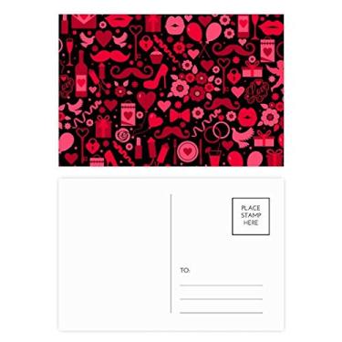 Imagem de Cartões postais de Dia dos Namorados com corações pretos e rosa