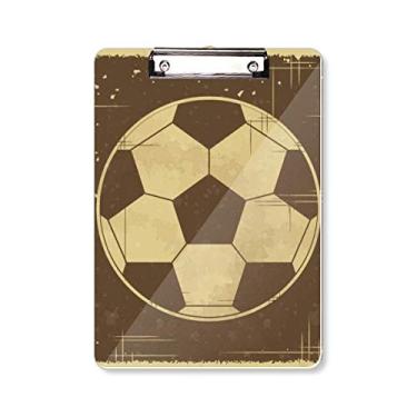 Imagem de Ilustração esportiva futebol padrão preto prancheta pasta bloco de escrita placa de apoio A4