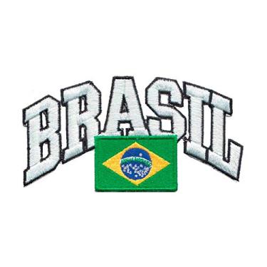 Imagem de Patch Bordado - Brasil & Bandeira Grande BD50086-165 Termocolante Para Aplicar