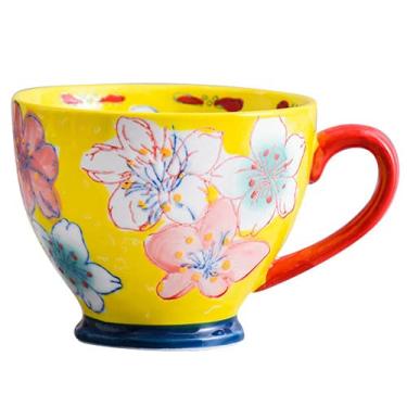 Imagem de PAYNAN Household Caneca de cerâmica para café do café da manhã Garrafa de leite criativa pintada à mão Copo de chá para escritório