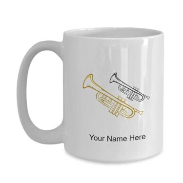 Imagem de Caneca de café personalizada trompete para ideias de trompete para meninos e meninas Amor - Caneca de café de 425 g
