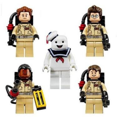Imagem de Kit 5 Bonecos Caça Fantasmas Ghostbusters Bloco De Montar