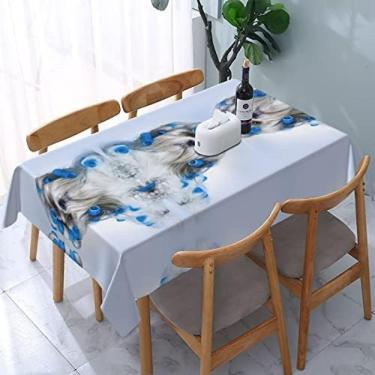 Imagem de Pano De Mesa Retangular Retangular Resistente À Água Para Avião Segunda Guerra Mundial Capa De Mesa Para Cozinha Decoração De Jantar Lavável, 183 X 137 Cm,Cachorro Shih Tzu,54"x72",Collector88