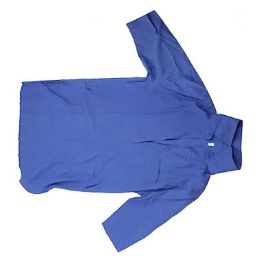 Imagem de Camiseta de Verão Vestido Longo, Decote Em V Cor Pura Proteção UV Vestido Longo Feminino Dividido para Férias (M)