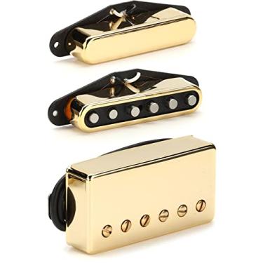 Imagem de Seymour Duncan Conjunto de captador Lari Basilio de 3 pe as com ponte Trembucker - Ouro