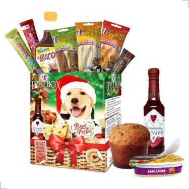 Imagem de Cesta De Natal Para Cachorro Bifinho Gourmet Petisco Cães - Ipetwoods