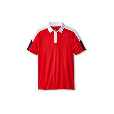 Imagem de Nike Camisa polo infantil de manga curta para meninos (pequena, vermelho universitário/branco/preto/preto, P (8 crianças grandes)