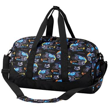 Imagem de Choco Mocha Bolsa de viagem infantil para meninos – Bolsas noturnas para viagem, academia, festa do pijama, meninos de 9 a 12 anos, 6 a 8 anos, Monster Truck - Preto, 20.08x9.06x10.63 inches, Bolsa