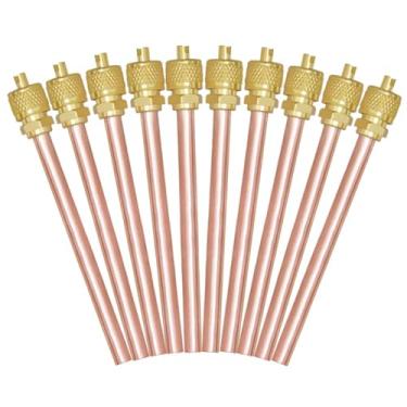 Imagem de Joywayus 10 peças 1/4 polegada 100 mm metal unidirecional válvula de ar condicionado ar condicionado serviço de refrigeração válvula de acesso