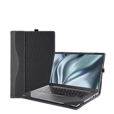 Imagem de Capa de laptop para Lenovo Flex 7 14IAU7 14IRU8 de 14 polegadas e Lenovo Slim 7 14IAP7 14IRP8, bolsa de couro PU capa protetora para notebook com suporte para caneta (35.6 cm Flex 7/Slim 7, cinza