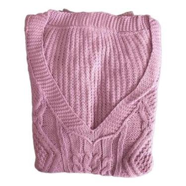 Imagem de Colete Plus Size Tricot Premium Grande Quentinho Inverno Top-Feminino