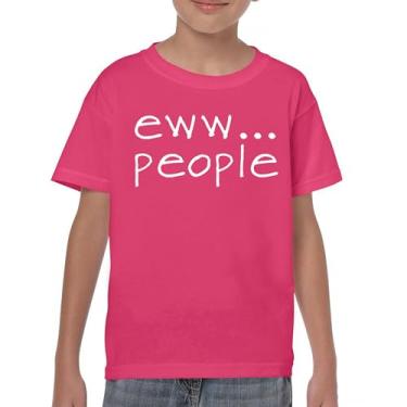 Imagem de Eww... Camiseta juvenil engraçada anti-social humor humanos sugam introvertido anti social clube sarcástico crianças geek, Rosa choque, G
