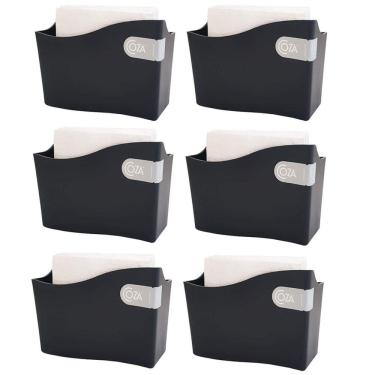 Imagem de Kit 6 Porta Guardanapo Médio 14cm Suporte Guardanapo Mesa Restaurante Bar Brinox Preto