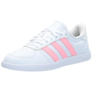 Imagem de adidas Tênis feminino Breaknet Sleek, Branco/Rosa Spark/Branco, 41