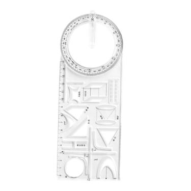 Imagem de Generic Régua geométrica modelo de desenho geométrico régua de medição, rascunhos réguas matemática desenho régua para materiais de construção arte, Colégio