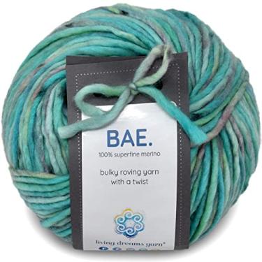 Imagem de BAE by Living Dreams Yarn. Cuddly, Strong & Super Soft for next to Skin Winter Knits. 100% Merino Extrafino Volumoso Fio Roving Yarn, Crush