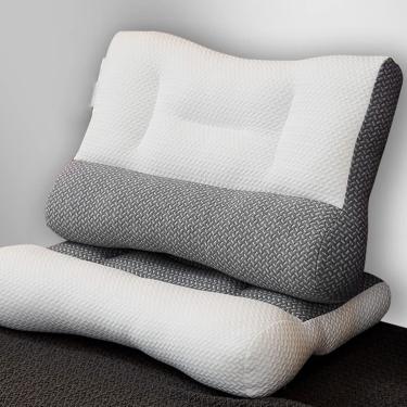 Imagem de Travesseiro super ergonômico, travesseiro ortopédico de contorno ergonômico, travesseiro de pescoço, travesseiro de cama de tamanho grande para todas as posições de dormir, travesseiro de contorno cer