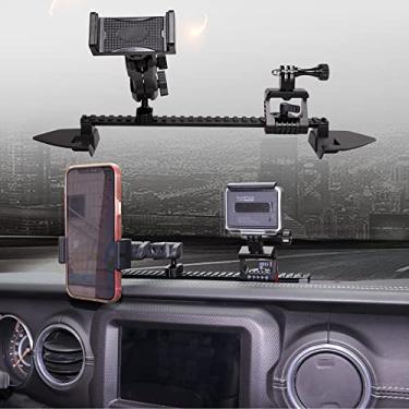Imagem de BESTAOO Suporte para celular JL Dash Multi-Mount para Jeep Wrangler JL JLU e Gladiator JT 2018-2023, multifuncional, suporte de câmera de ação e suporte de telefone plataforma
