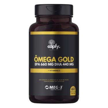 Imagem de Ômega 3 Gold 1.100mg Óleo de Peixe Concentrado EPA 660mg DHA 440mg Puro com Selo Meg-3 + Vitamina E 60 Cápsulas Original Premium Capfy. Nutrition