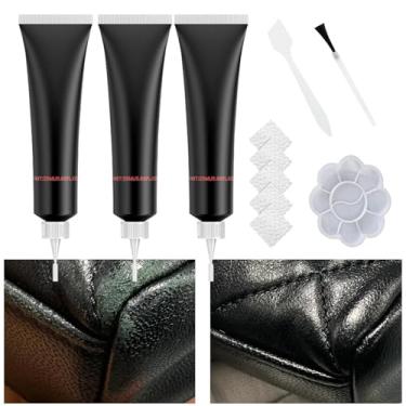 Imagem de Kit de reparo de couro para carro | Kit de reparo de assento de carro de couro de secagem ultrarrápida, bálsamo de recoloração de couro, removedor de arranhões para assento de couro, sapato, sofá e
