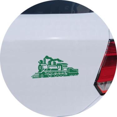 Imagem de Adesivo de Carro Trenzinho Locomotiva a Vapor - Cor Verde - Melhor Ade