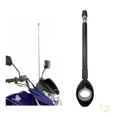 Imagem de Antena Corta Linha Pipa Moto Retrátil Aço Inox Guidão Haste Corta Fio 
