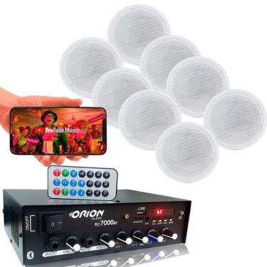 Imagem de Kit Som Ambiente 4 Canal 500 Watts + 8 Caixa Br Red Gesso - ORION