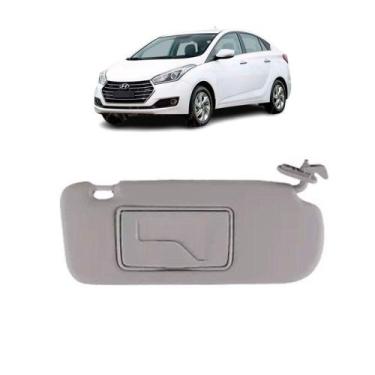 Imagem de Quebra Sol Cinza com Espelho Hyundai Hb20 2012 a 2021 Lado Esquerdo Ne