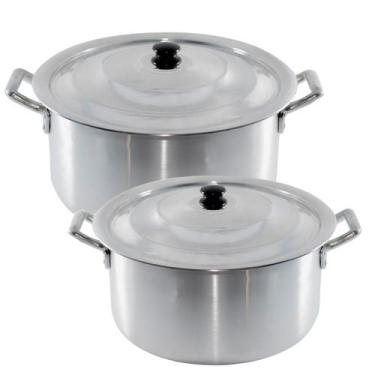 Imagem de Jogo 2 Caçarolas Nº 30 Nº 35 Panelas Linha Hotel Em Aluminio - Mania d