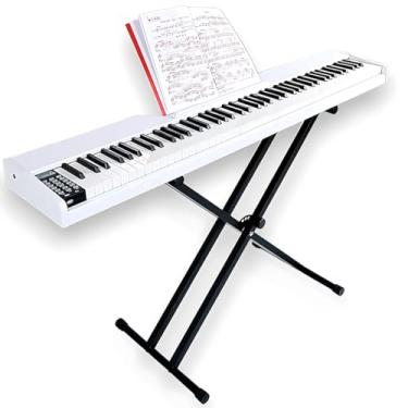 Imagem de Piano De Madeira Digital Branco WP-140 Waver Com 88 Teclas