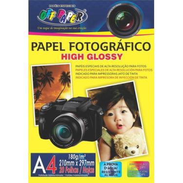 Imagem de Papel Fotográfico High Glossy 180G A4 Com 20 Folhas - Off Paper