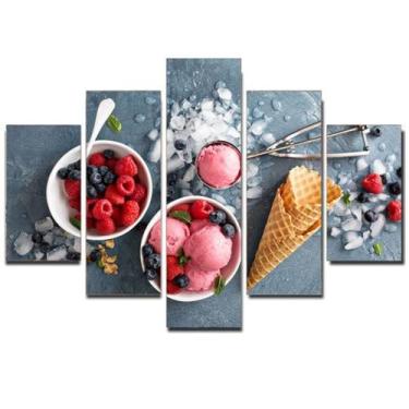 Imagem de Painel De Quadro Mosaico 5 Peças Para Sorveteria Sorvete - NEYRAD