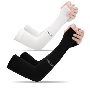 Imagem de Par Manguito Proteção Solar UV50 Mangote Manga para Braço Ciclismo - M