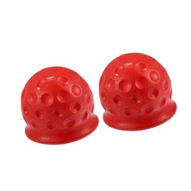 Imagem de A ABSOPRO 2 peças capa universal de bola de engate de reboque à prova d'água à prova de poeira 50 mm ID vermelha para carro, caminhão, trailer, barco, item de substituição