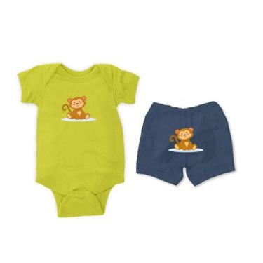 Imagem de Conjunto Manga Curta Macaco Sapeca - Bebê Dorminhoco, 9 A 12 MESES
