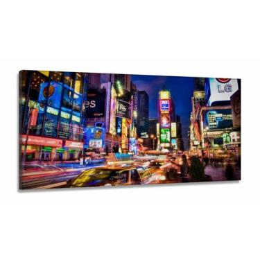 Imagem de Quadro Em Tecido Decorativo New York City Times Square Luzes em Tecido