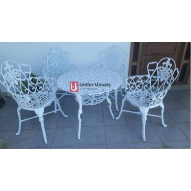 Imagem de Conjunto de Mesa Para Jardim Floral em Alumínio Fundido Unifer Móveis