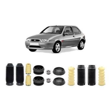 Imagem de 4 Kit Dianteiro Traseiro Fiesta 1996 A 2001 Coxim Rolamento - Qualykit