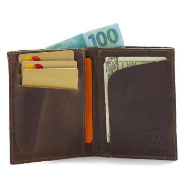 Imagem de Carteira Porta Cartão Masculina Couro para Documentos Dinheiro CNH  - 