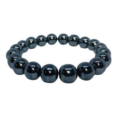 Imagem de Pulseira Masculina Hematita Esferas 10mm Fortalecimento - EQUILIBRIO