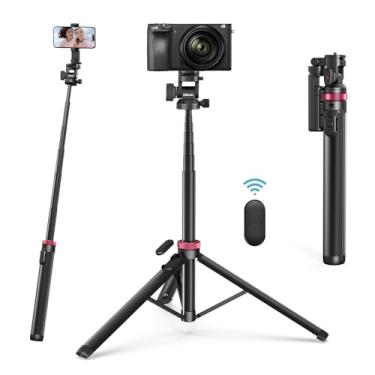 Imagem de ULANZI MT-78 Extendable Phone Tripod, 72.83” Selfie Stick Phone Camera Tripod Stand with 2 in 1 Phone Clip, 360° Ball Head Camera Tripod with Cold Shoe, Lightweight for Travel