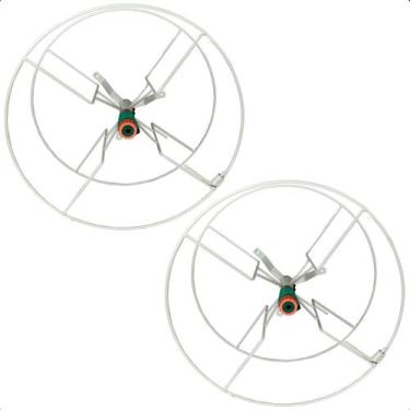 Imagem de Kit 2 Enrolador de Mangueira para Jardim Suporte Engate Rápido em Aço 