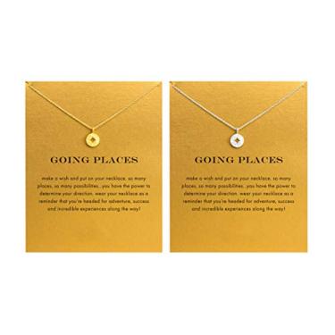 Imagem de Hundred River Colar de trevo da amizade, unicórnio, boa sorte, elefante com cartão de mensagem, cartão de presente (pacote com 2 e 3), Metal, Sem Pedra Preciosa