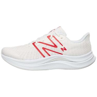 Imagem de New Balance FuelCell Propel V4 Tênis de corrida masculino, Sal marinho/vermelho verdadeiro, 40