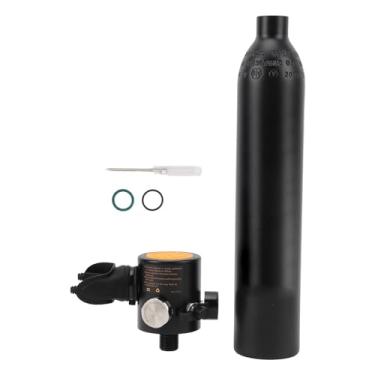 Imagem de Tanque de Mergulho de 0,5l, Tanque de 3000psi Com Medidor de Pressão Portátil Mini Cilindro de Oxigênio para Mergulho Com Snorkel (BLACK)